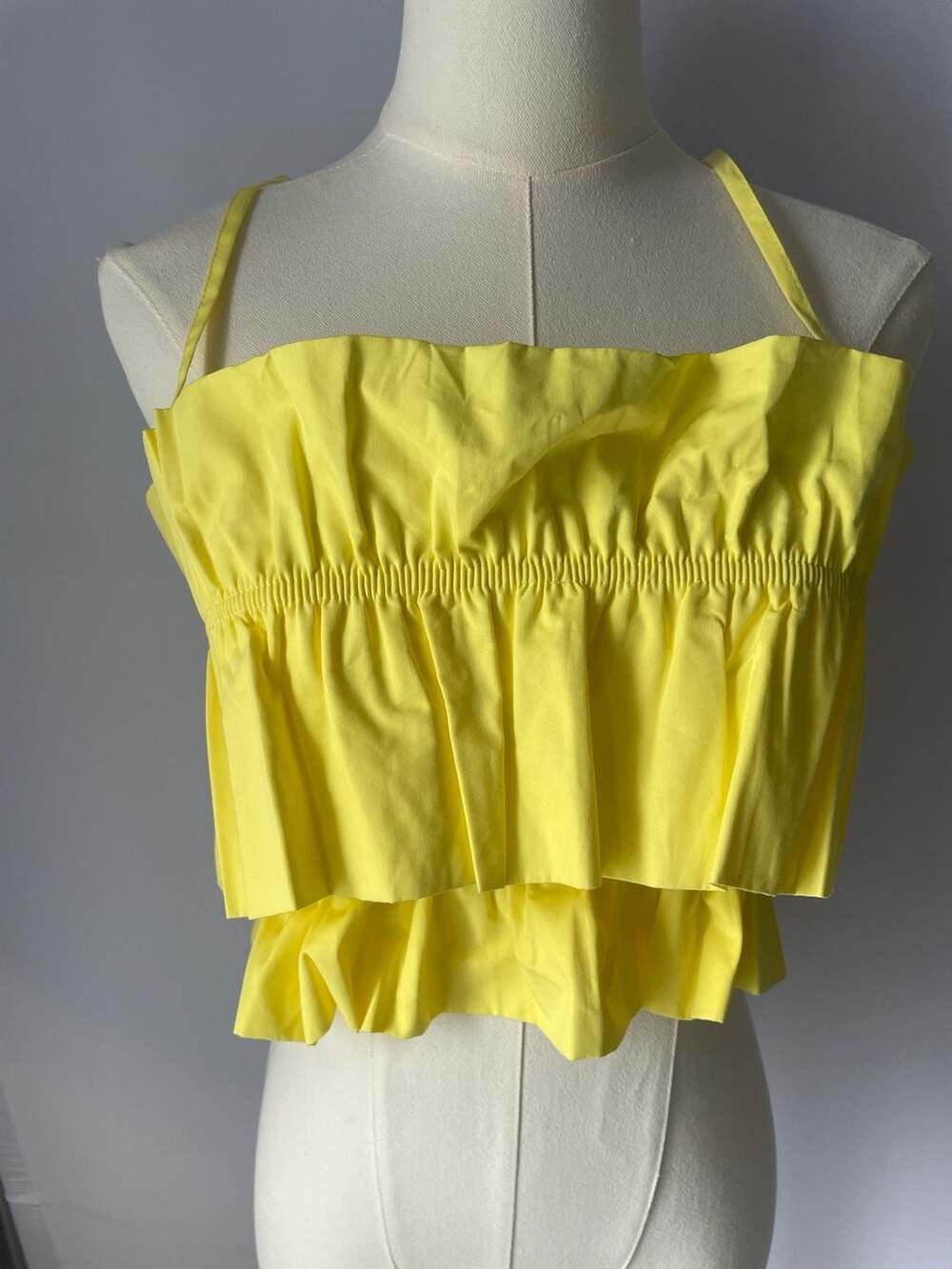 Zara Yellow Ruffle Crop TankTop